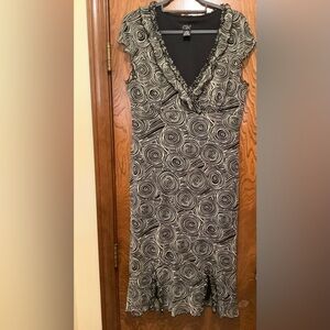 CDC Vintage, Ruffled, Lined Dress Size 14 Excellent Condition